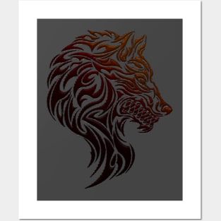 Cool Wolf Tribal Posters and Art